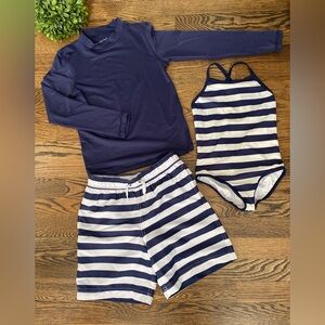 Hanna Andersson Sibling Swim Set Boys 6-7/Girls 4T